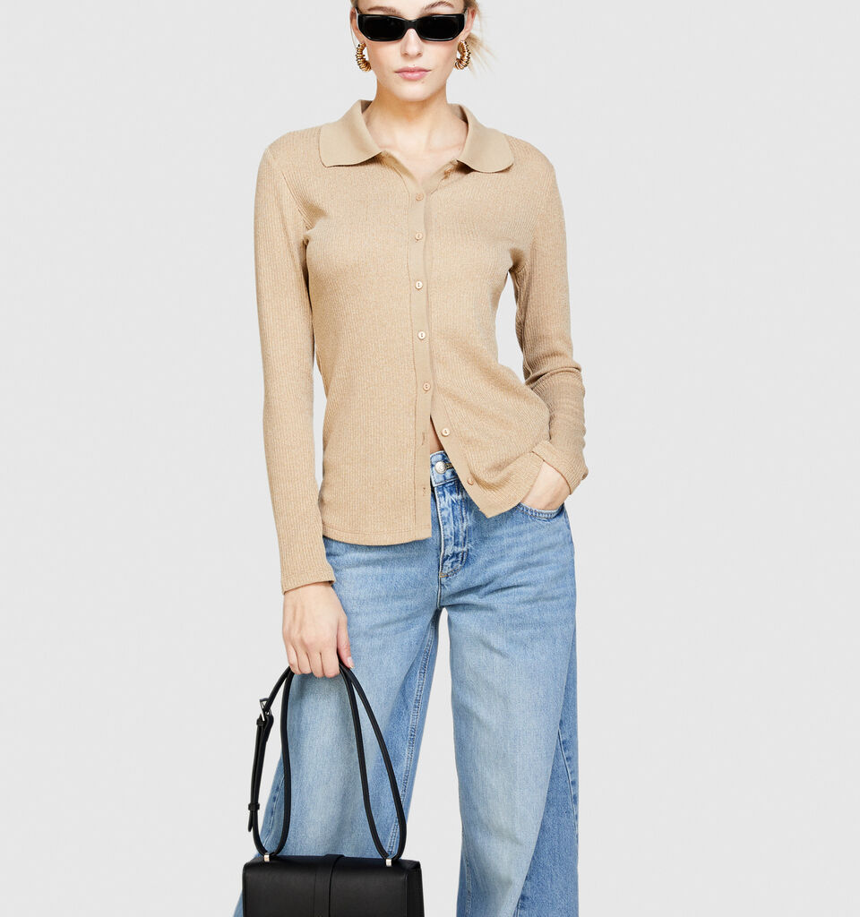 Medium leather crossbody bag - null - Black | Sisley image number 4